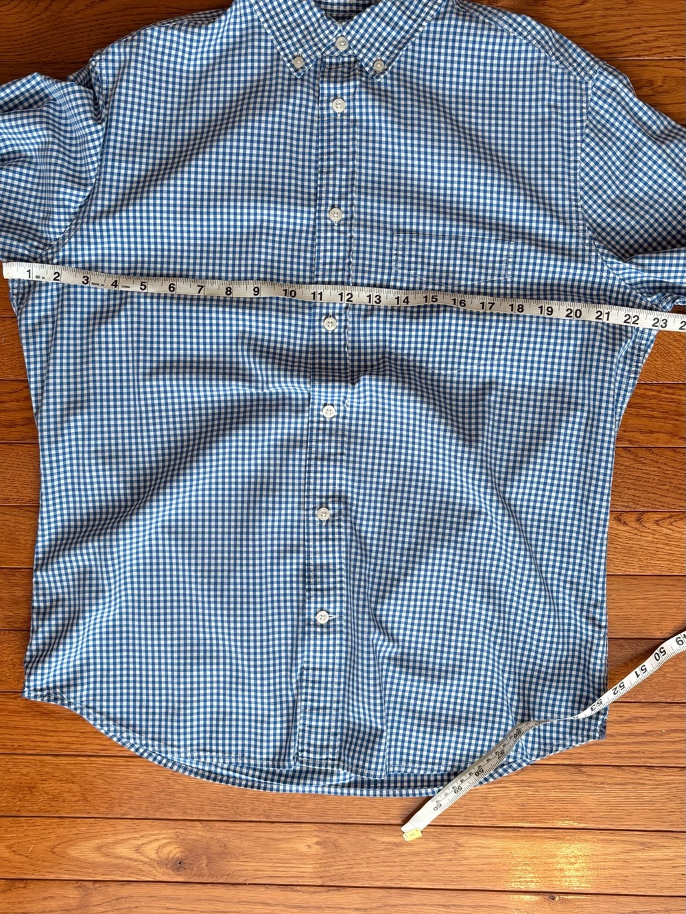 GAP Mens Medium Classic Blue & White Gingham Button-Down Shirt -100% Cotton - Picture 11 of 14